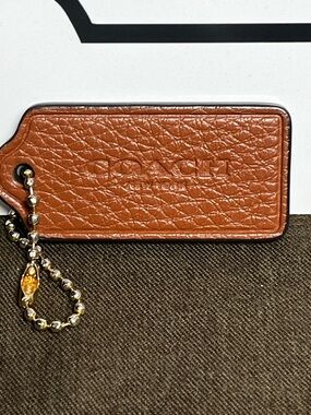 Coach Brown 2.25” Pebbled Leather Hangtag